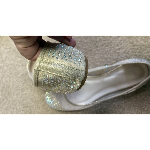 DB Studio David’s Bridal Gold Sparkle Glitter Flats Womens Size 11 - Picture 4 of 5